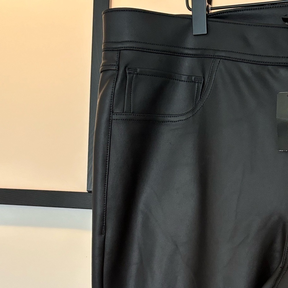 Express Women’s Faux leather coated high rise zip pants. Black. Women’s‎ 14. NWT - Picture 13 of 14